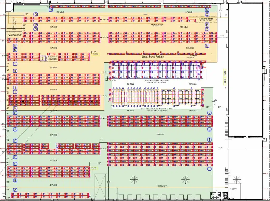 Drawing of the warehouse's layout