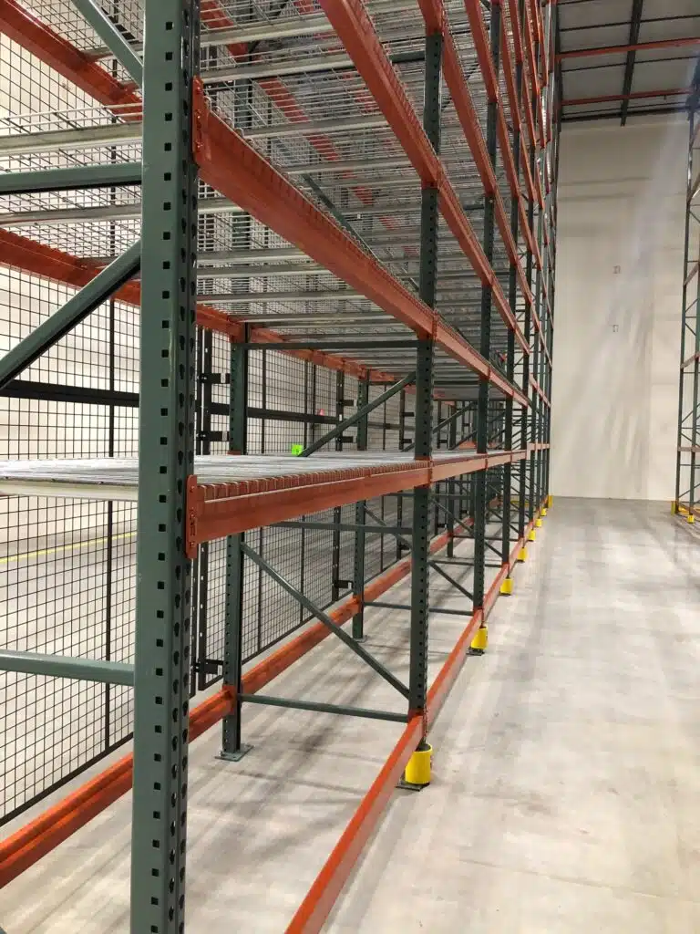 Selective racking system in the backroom of a retail facility